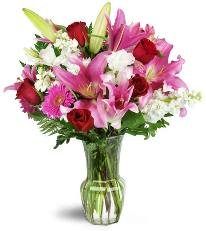 Blushing Heart-Heartfelt bouquet with blushing hues for expressing love