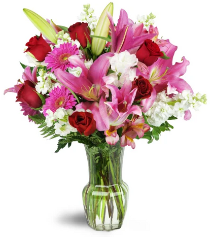 Blushing Heart-Heartfelt bouquet with blushing hues for expressing love